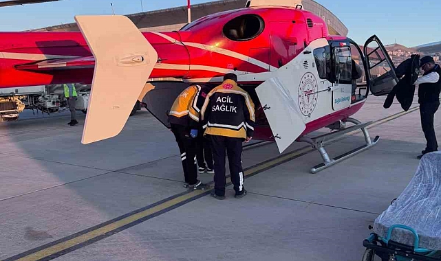 Helikopter ambulans 42 yaşındaki vatandaş için havalandı