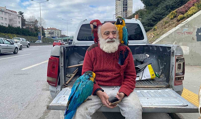 İstanbul’un "Papağanlı Amcası" görenlerin ilgi odağı oluyor
