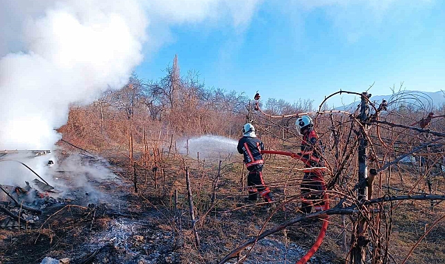 Malatya'da konteyner ve örtü yangını