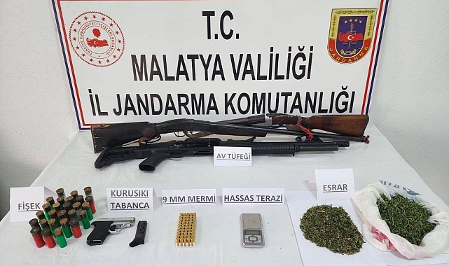 Malatya'da uyuşturucu madde ve kaçak silah operasyonu