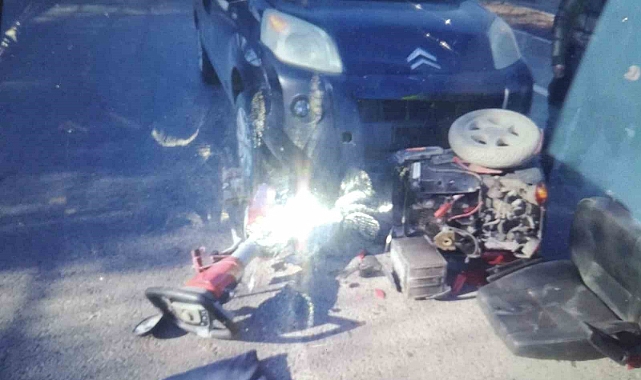 Otomobilin çarptığı engelli aracındaki şahıs yaralandı