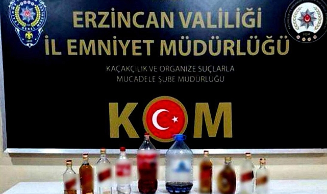 Polis Erzincan'da kaçak ve el yapımı alkol ele geçirildi