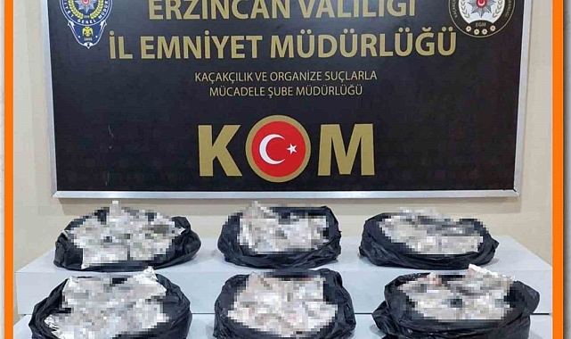 Polis Erzincan'da 200 bin TL değerinde kaçak tütün ele geçirildi