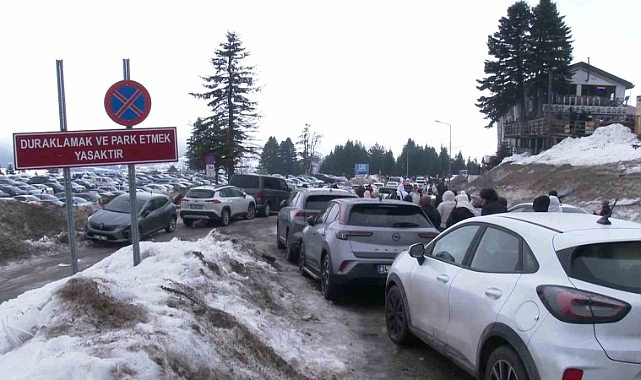 Uludağ’da sömestr öncesi otopark kaosu