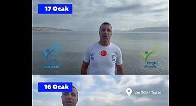 Van Gölü Aktivistlerinden Kış Yüzme Şenliği: "Van Gölü Kirlenmesin, Mavi Kalsın"