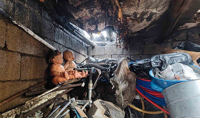 Van'ın Tuşba ilçesin de odunluk ve tandır evi yangını