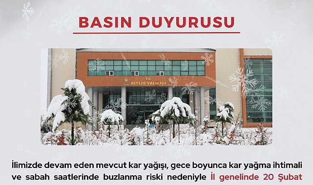 Bitlis'te eğitime kar engeli, 1 gün tatil