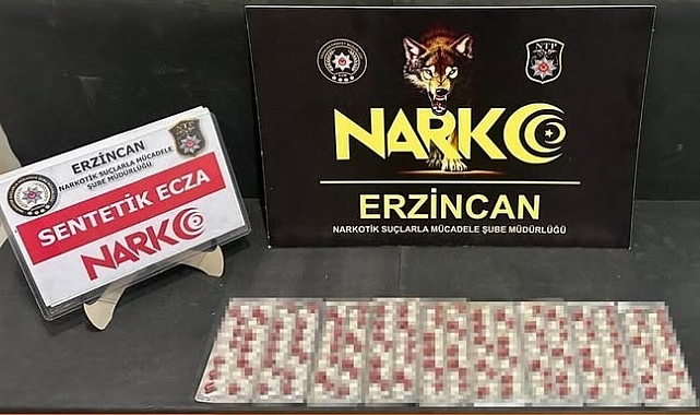 Erzincan'da 126 adet sentetik ecza maddesi ele geçirildi