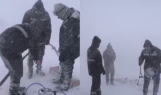 Hakkari'de arızaya giden VEDAŞ ekibi fırtınaya yakalandı