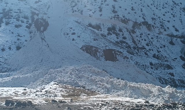 Hakkari'de köy yoluna düşen çığ temizlendi