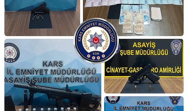 Polis Kars'ta silah ve mühimmat ele geçirdi