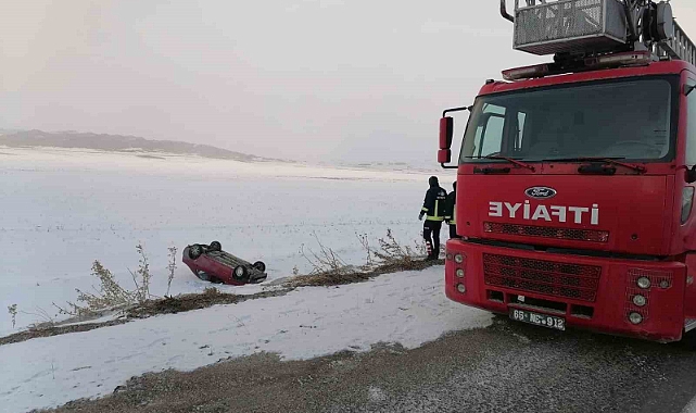 Van'da otomobil takla attı 2 kişi yaralandı