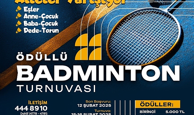 Yeşilyurt Belediyesi'nden ödüllü badminton turnuvası