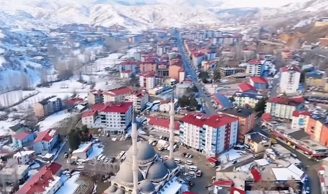 Bitlis'in Hizan ilçesi havadan görüntülendi