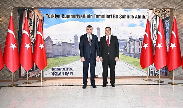 Erzurum Valisi Mustafa Çiftçi Meteoroloji heyetini makamında kabul etti