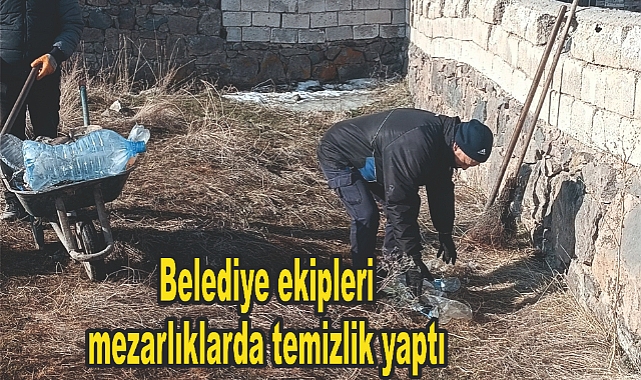Patnos Belediyesi Temizlik Ekiplerinden Şehir Mezarlığında Çalışma