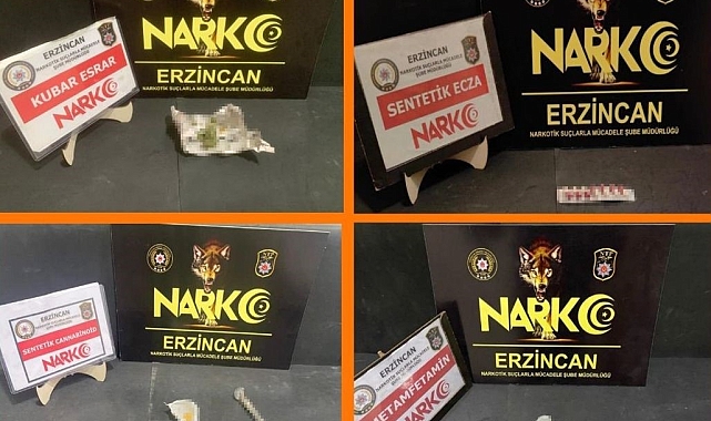 Polis Erzincan'da uyuşturucu ticaretinden 4 şüpheli yakaladı
