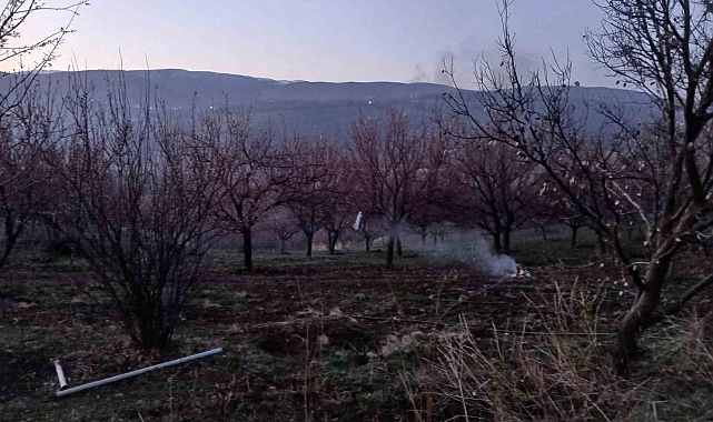 Pütürge'de zirai don endişesi: Çiftçiler ateş yakarak önlem aldı