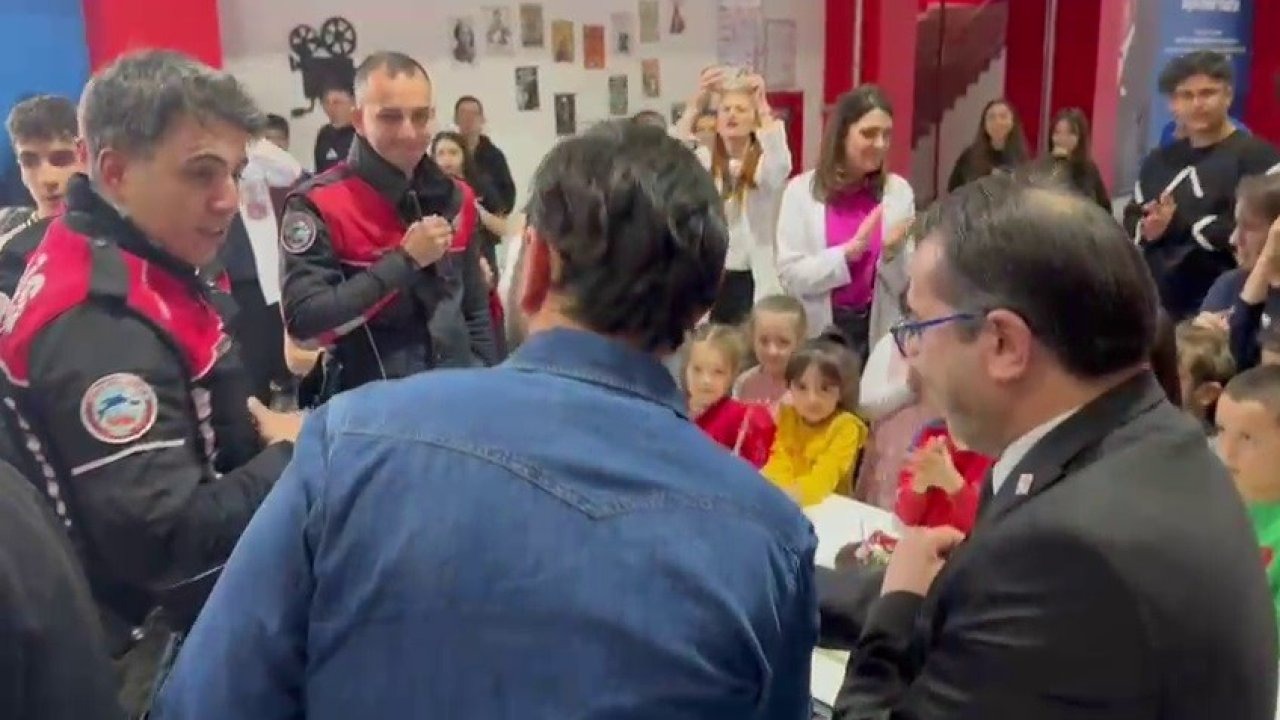 Kavga ihbarına giden polise pastalı sürprizi