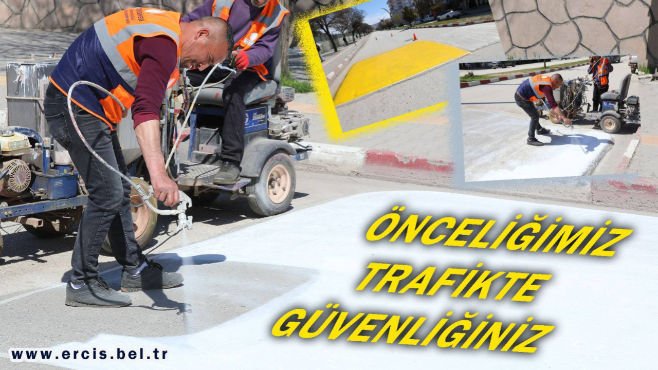 Erciş’te Yol güvenliği için kasisler boyandı!