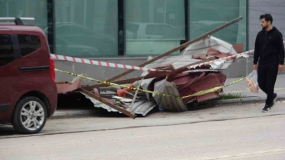 Van’da şidetli fırtına nedeniyle çatılar uçtu ağaçlar devrildi