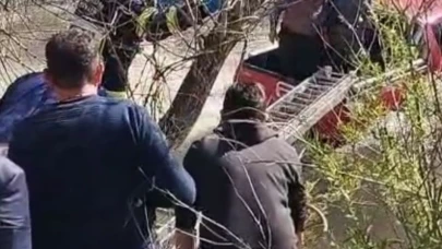 Erzurum’da sürücü aracıyla dereye uçtu