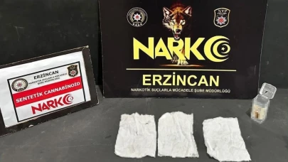 Polis Erzincan’da bir miktar uyuşturucu ele geçirildi