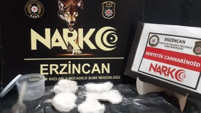 Erzincan’da peçeteye emdirilmiş uyuşturucu madde ele geçirildi