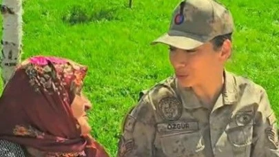 Ardahan'da huzurevi sakinlerinden jandarmaya Anneler Günü ziyareti