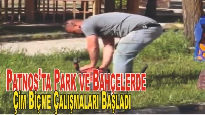 Patnos’ta Park ve Bahçelerde Çim Biçme Çalışmaları Başladı