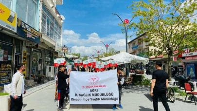 Ağrı'nın Diyadin ilçesinde "sağlık için hareket et" yürüyüşü düzenlendi