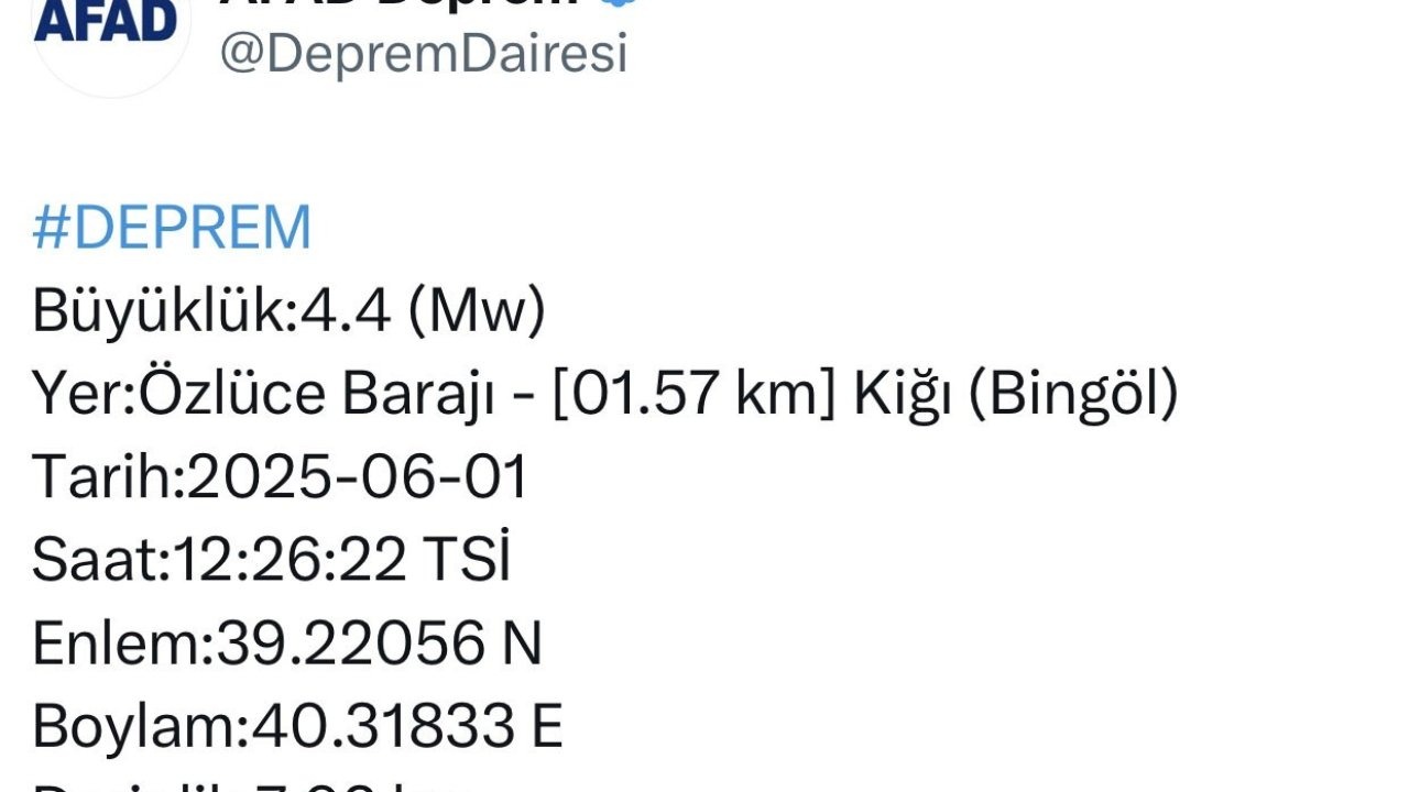 4,4 şidettinde ki deprem korkuttu