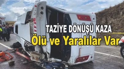 Taziyeden Dönen Midibüs Şarampole Devrildi Ölü ve Yaralılar Var