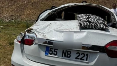 Kontrolden çıkan araç takla attı: 1’i ağır 4 yaralı