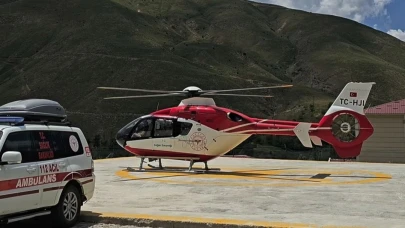 54 yaşındaki hasta için helikopter ambulans havalandı