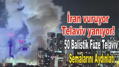 İran vuruyor Telaviv yanıyor! 50 Balistik Füze Telaviv Semalarını Aydınlatı
