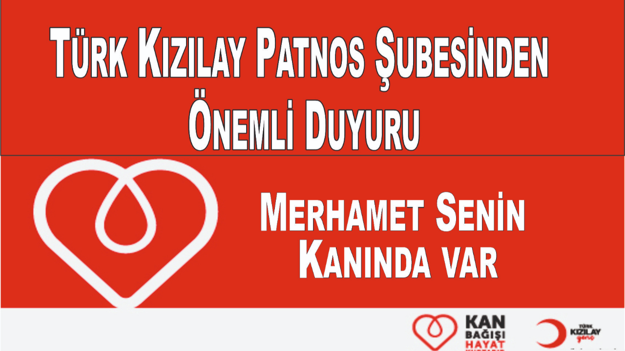 Türk Kızılay Patnos Şubesinden Önemli Duyuru