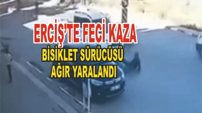 Erciş'te Hafif Ticari Araç Bisikletliye Çarptı: Yaralı Yoğun Bakıma Alındı