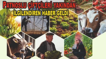 Patnoslu çiftçileri yakından ilgilendiren haber geldi