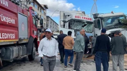 Çaldıran'da trafik kazası: Tır kamyona arkadan çarptı