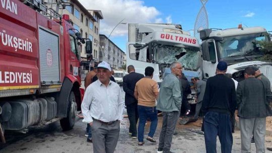 Çaldıran'da trafik kazası: Tır kamyona arkadan çarptı
