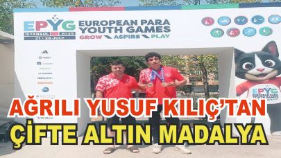 Ağrılı sporcu Yusuf Kılıç’tan Avrupa’da çifte altın madalya
