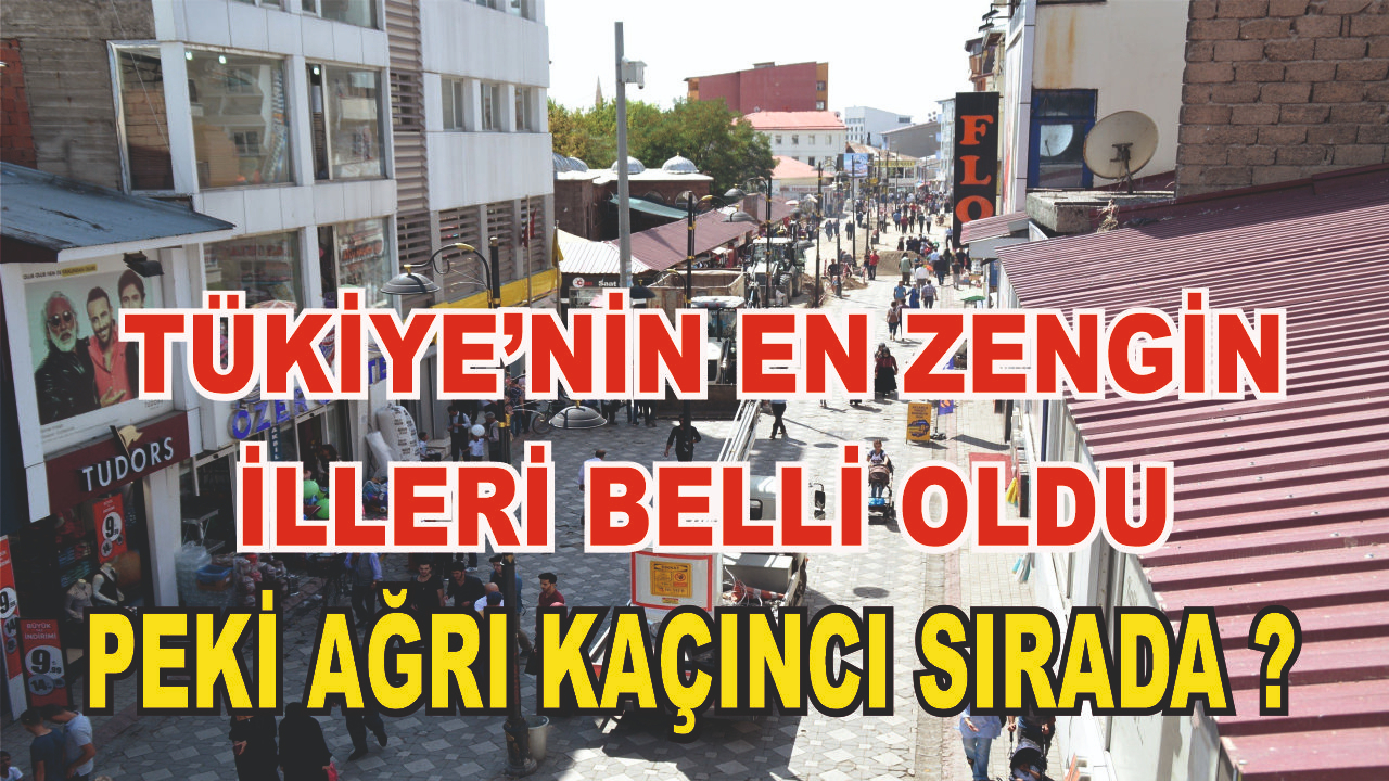 Ağrı Türkiye'nin En Zengin İlleri Sıralamasında Kaçıncı