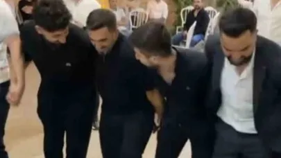 Alçılı sağdıç düğünde halay şov yaptı