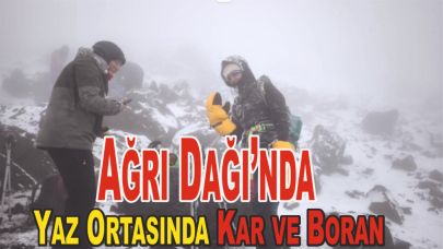 (Videolu Haber) Ağrı Dağı’nda Yabancı Turistler Soğuk Hava ve Sise Rağmen Zirve Yaptı