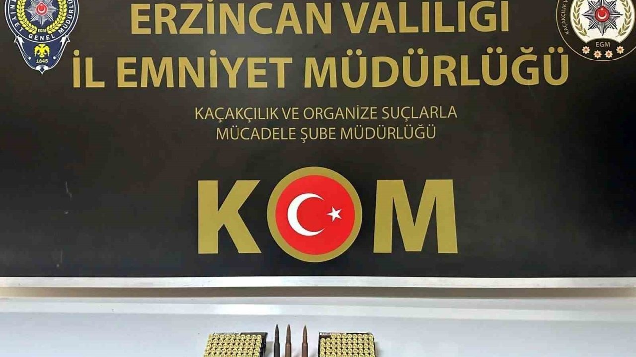 Polis Erzincan’da 101 adet mermi ele geçirildi