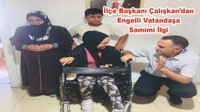 Erciş AK Parti İlçe Teşkilatına Tekerlekli Sandalye ile Geldi