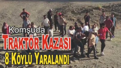 Traktörün römorku devrildi: 8 yaralı