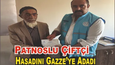 Patnoslu Çiftçiden Mazlum Gazelilere Anlamlı Bağış