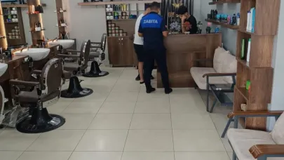 Zabıta ekipleri Erzincan’da kuaförleri denetledi